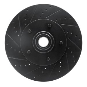 Ford E-150 Club Wagon Brake Rotor (1) - Front Left - R1 Concepts - Drilled & Slotted - Black - `04-`06